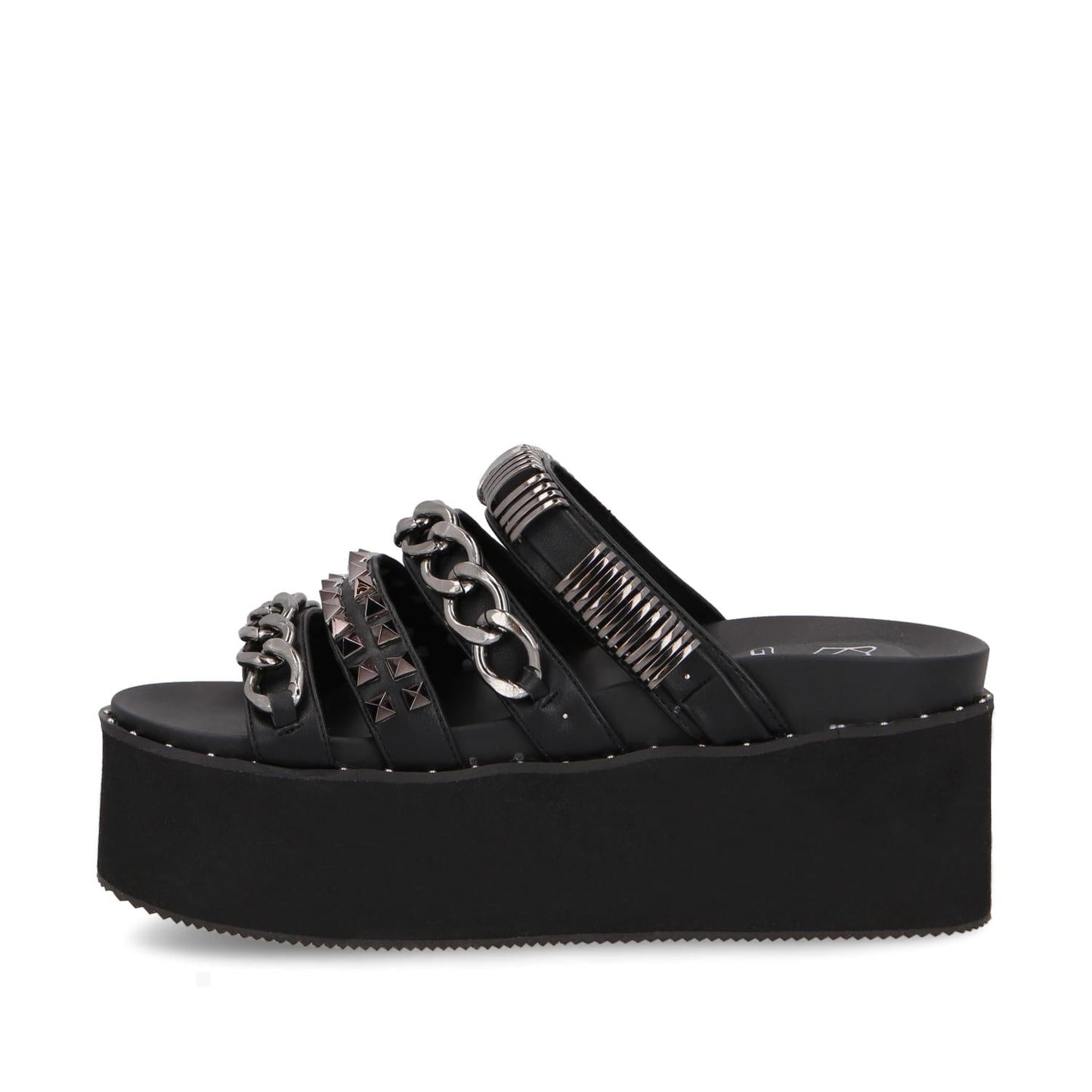 Sandalia Plataforma Negra Mujer 15660