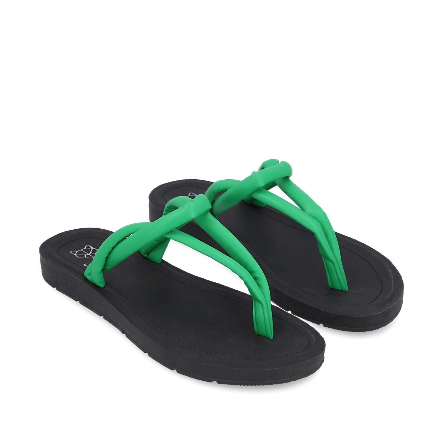 Sandalia Plana Verde Mujer 13254
