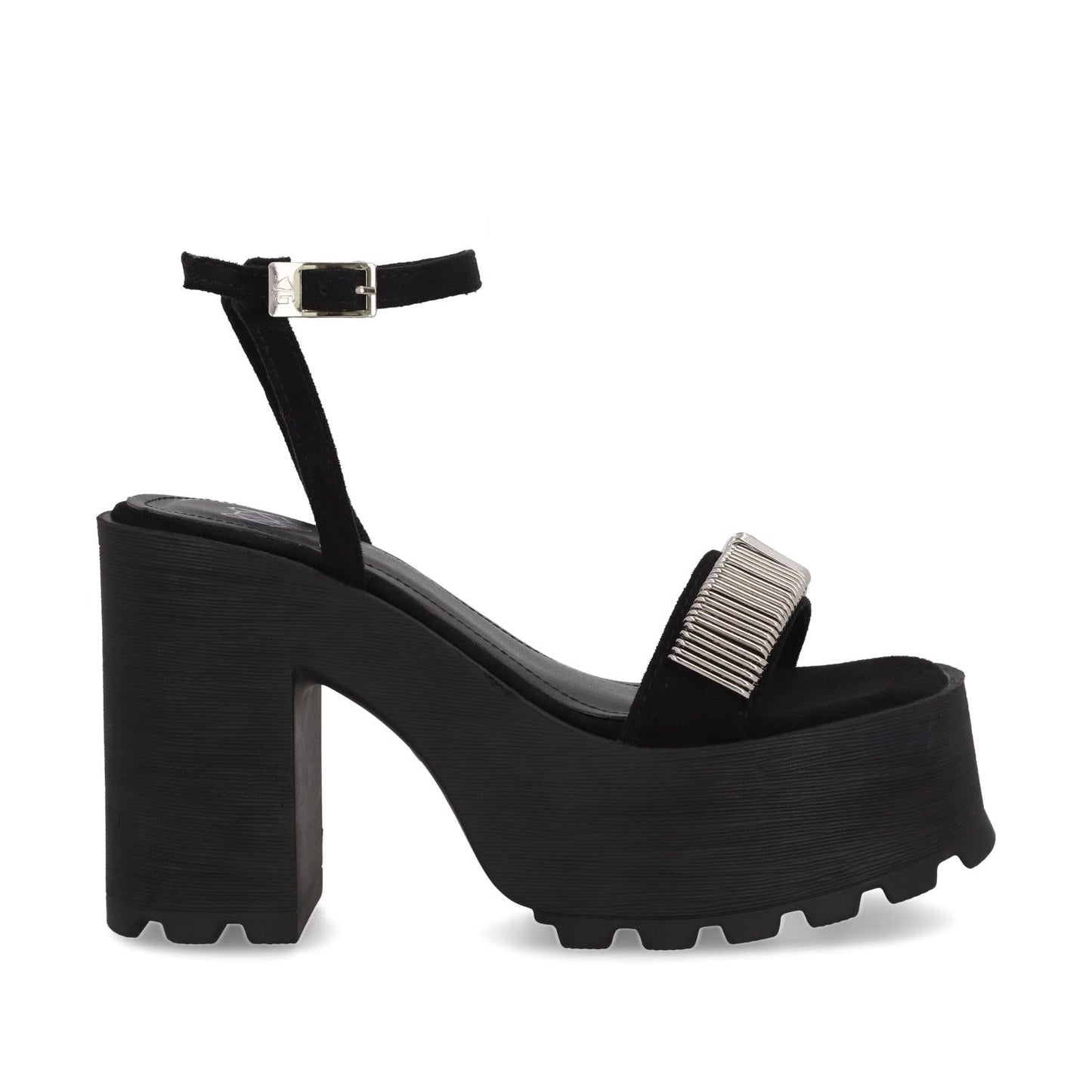 Sandalia Plataforma Negra Mujer 35281