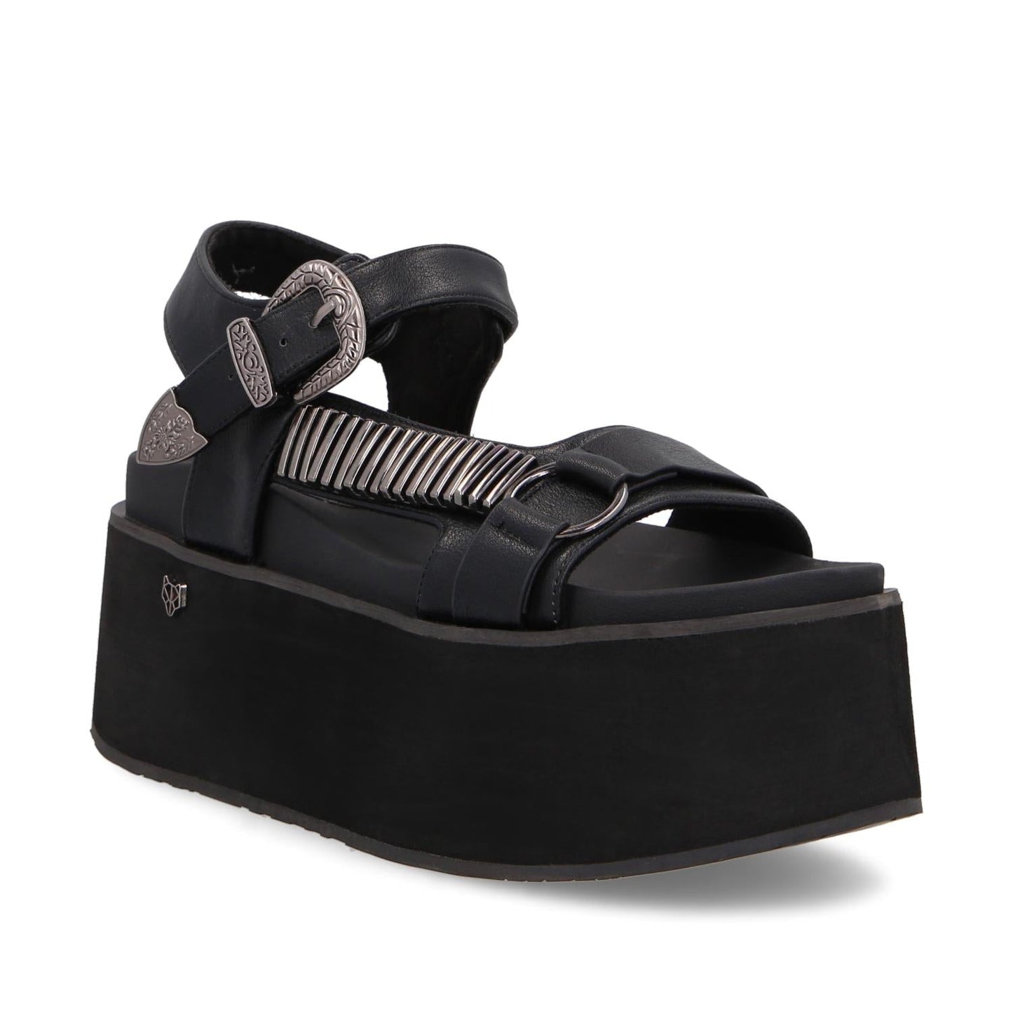 Sandalia Plataforma Negra Mujer 35183