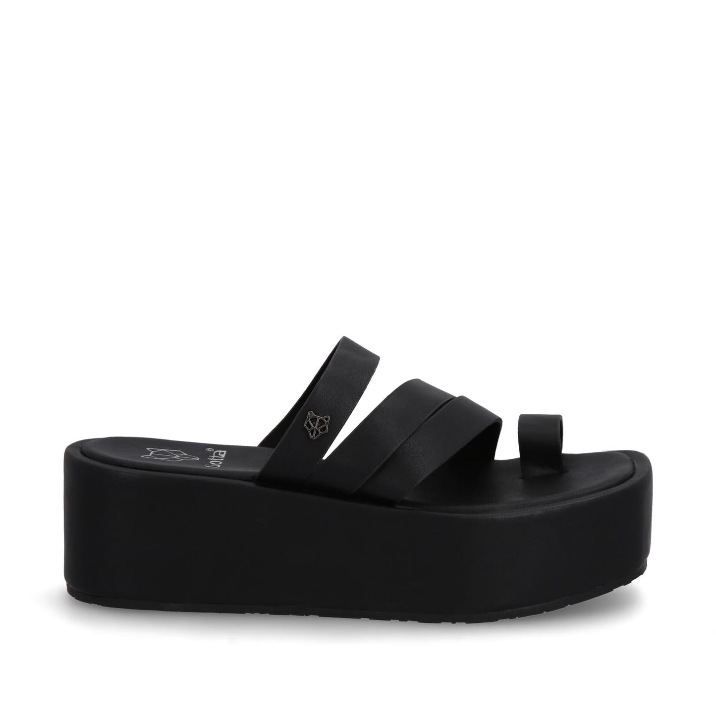 Sandalia Plataforma Negra Mujer 35221
