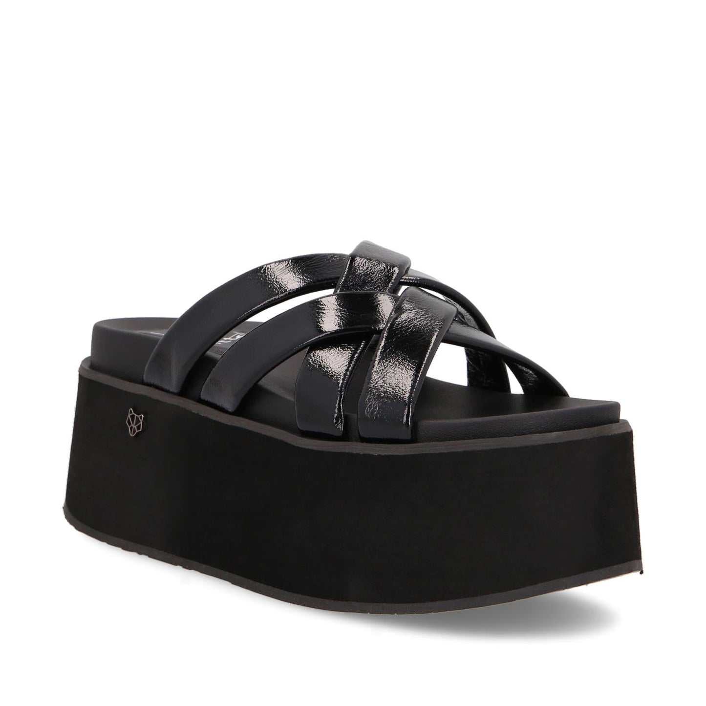 Sandalia Plataforma Negra Mujer 35184