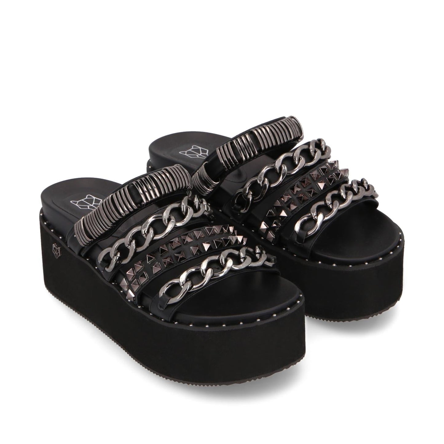 Sandalia Plataforma Negra Mujer 15660
