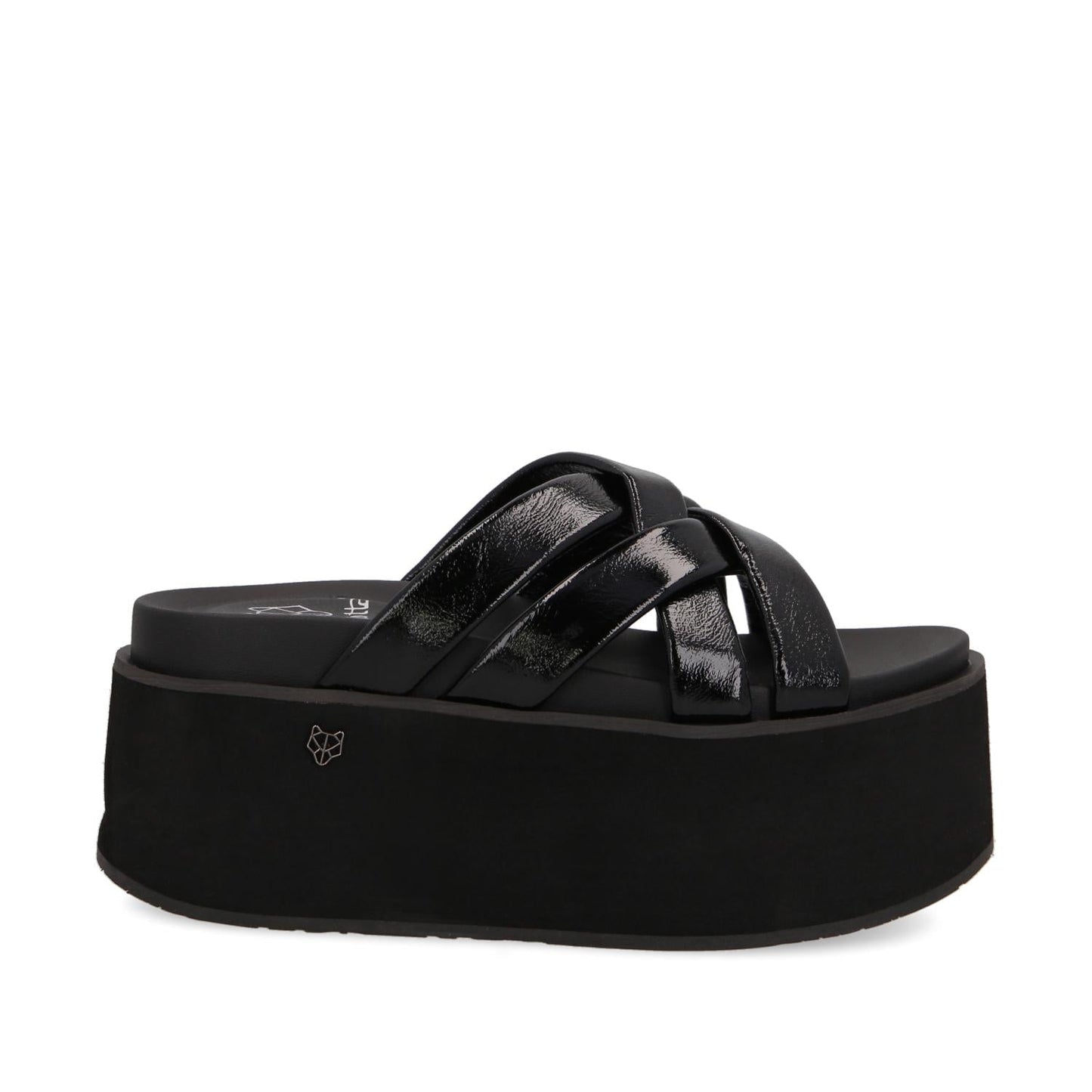 Sandalia Plataforma Negra Mujer 35184