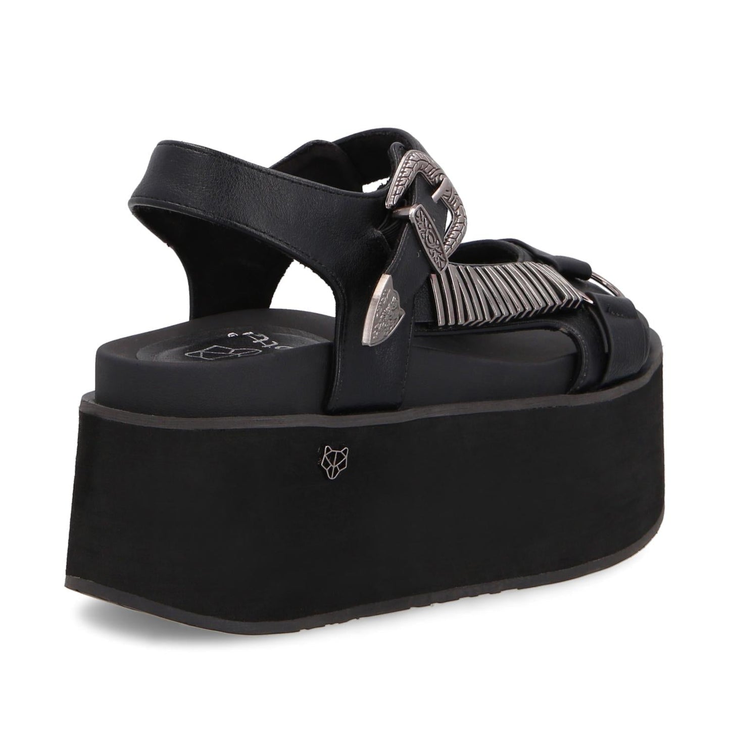 Sandalia Plataforma Negra Mujer 35183