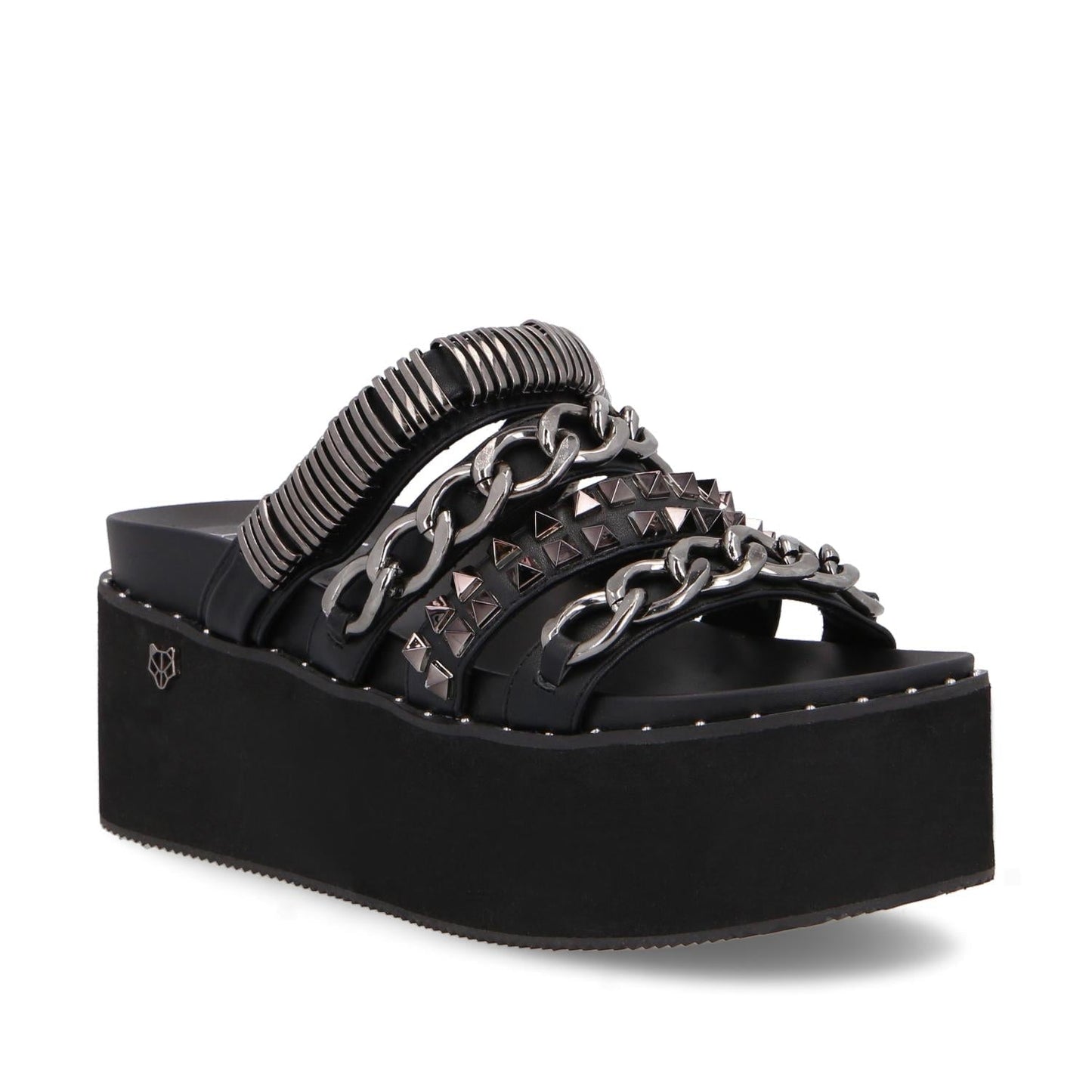 Sandalia Plataforma Negra Mujer 15660