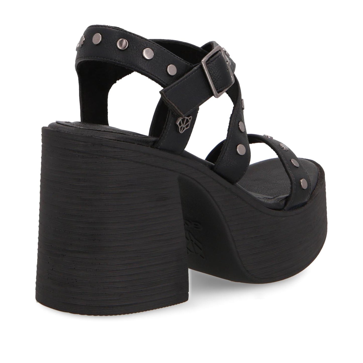 Sandalia Plataforma Negra Mujer 25413