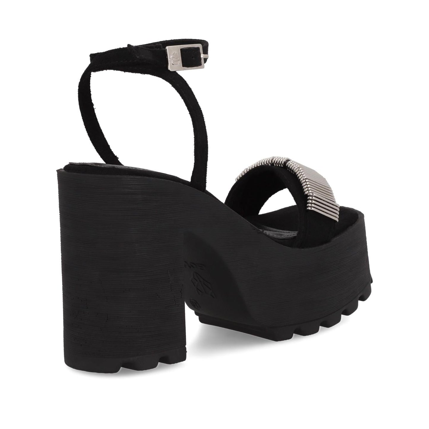Sandalia Plataforma Negra Mujer 35281