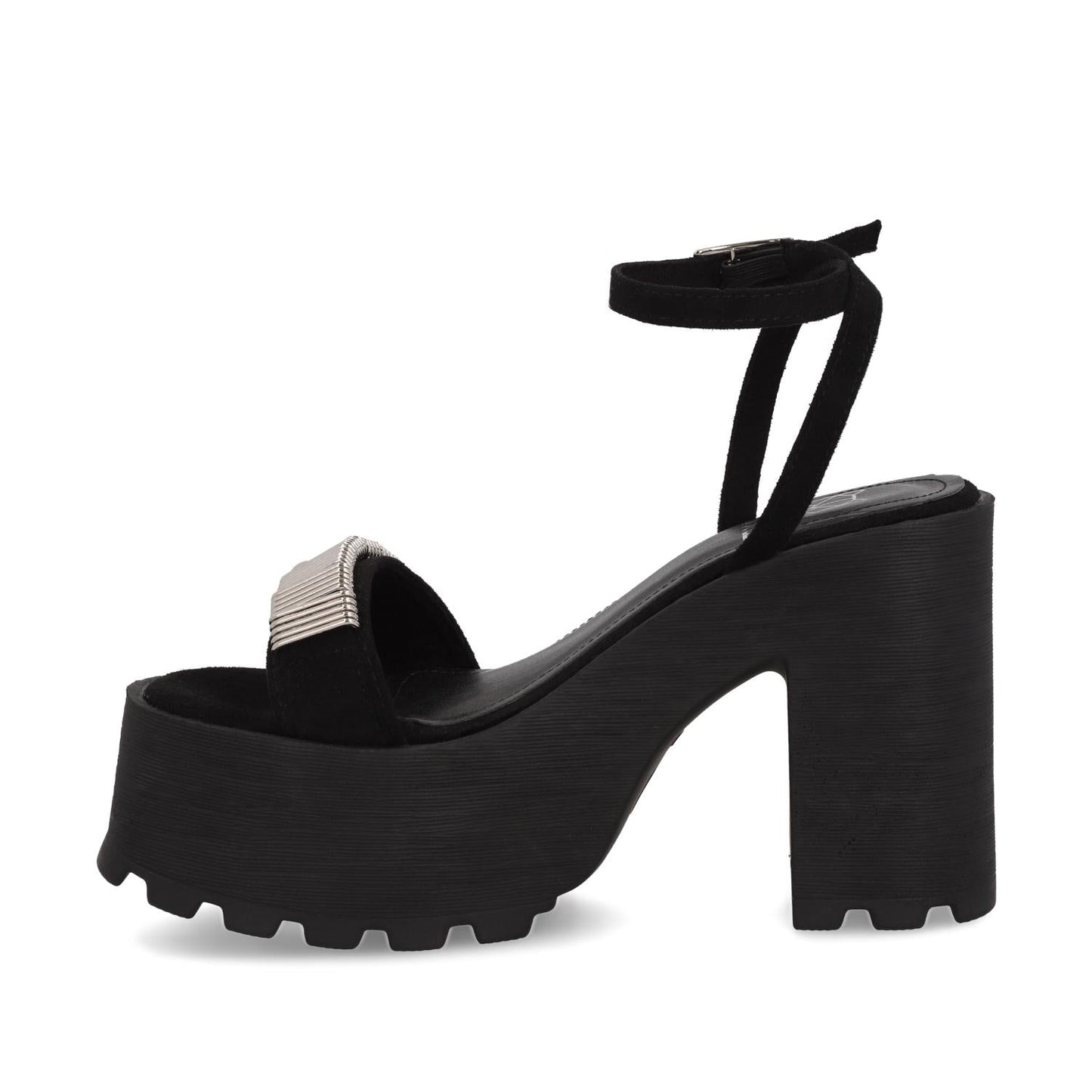 Sandalia Plataforma Negra Mujer 35281