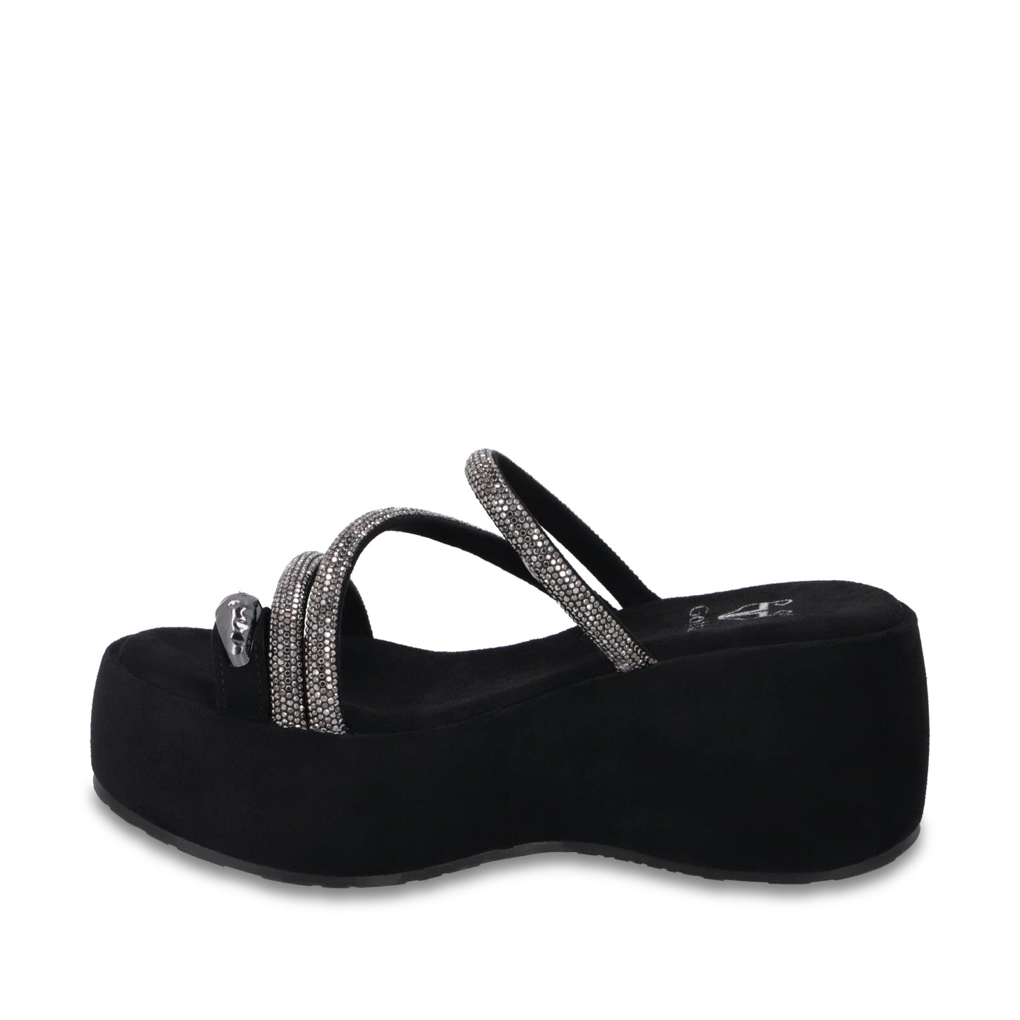 Sandalia Plataforma Negra Mujer 45826