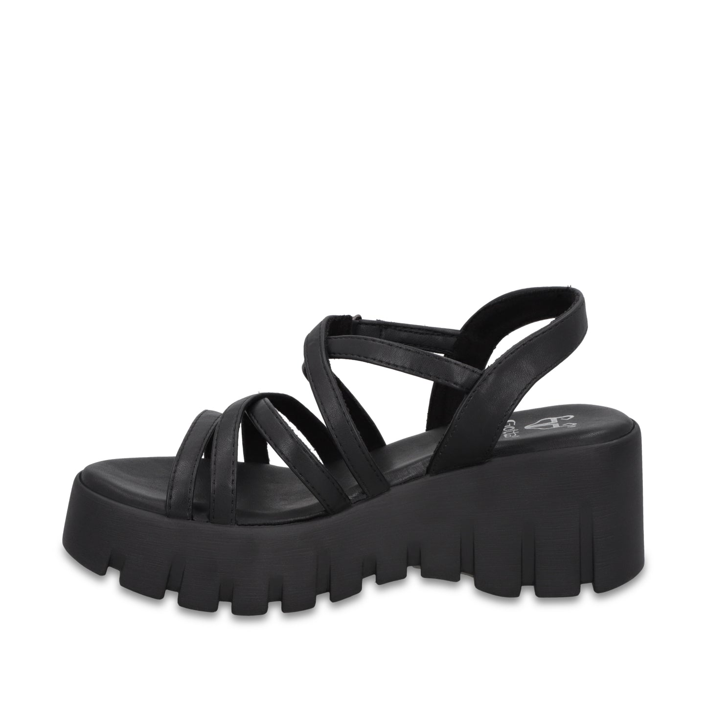 Sandalia Plataforma Negra Mujer 65940