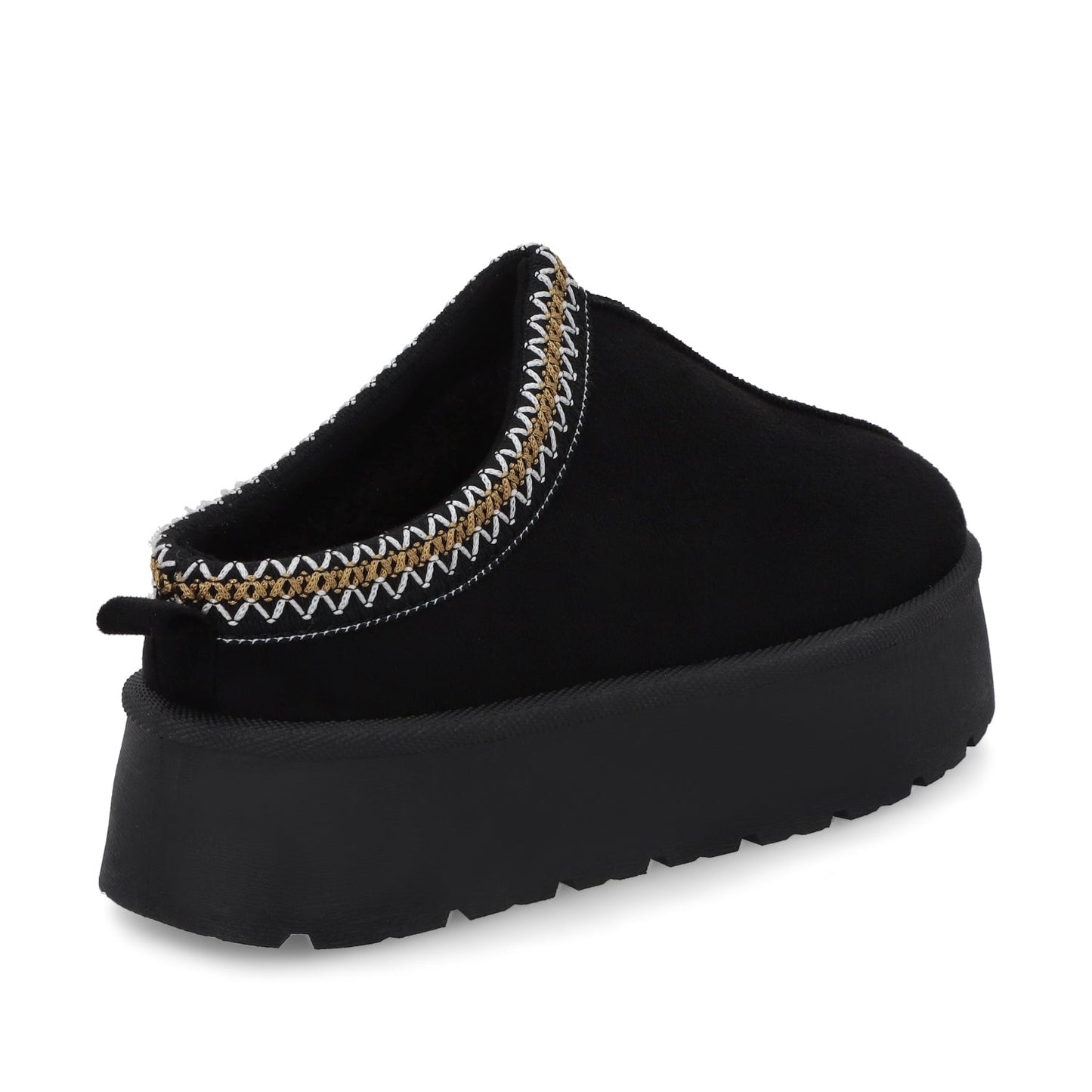 Pantufla Plataforma Negra Mujer 48112
