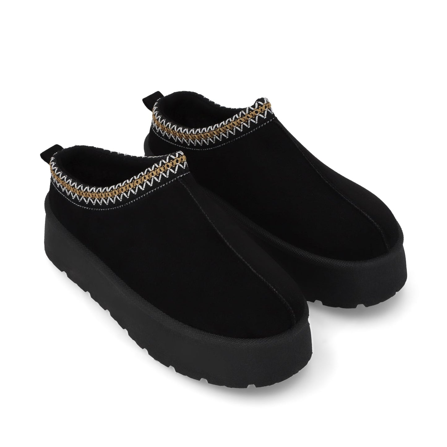 Pantufla Plataforma Negra Mujer 48112