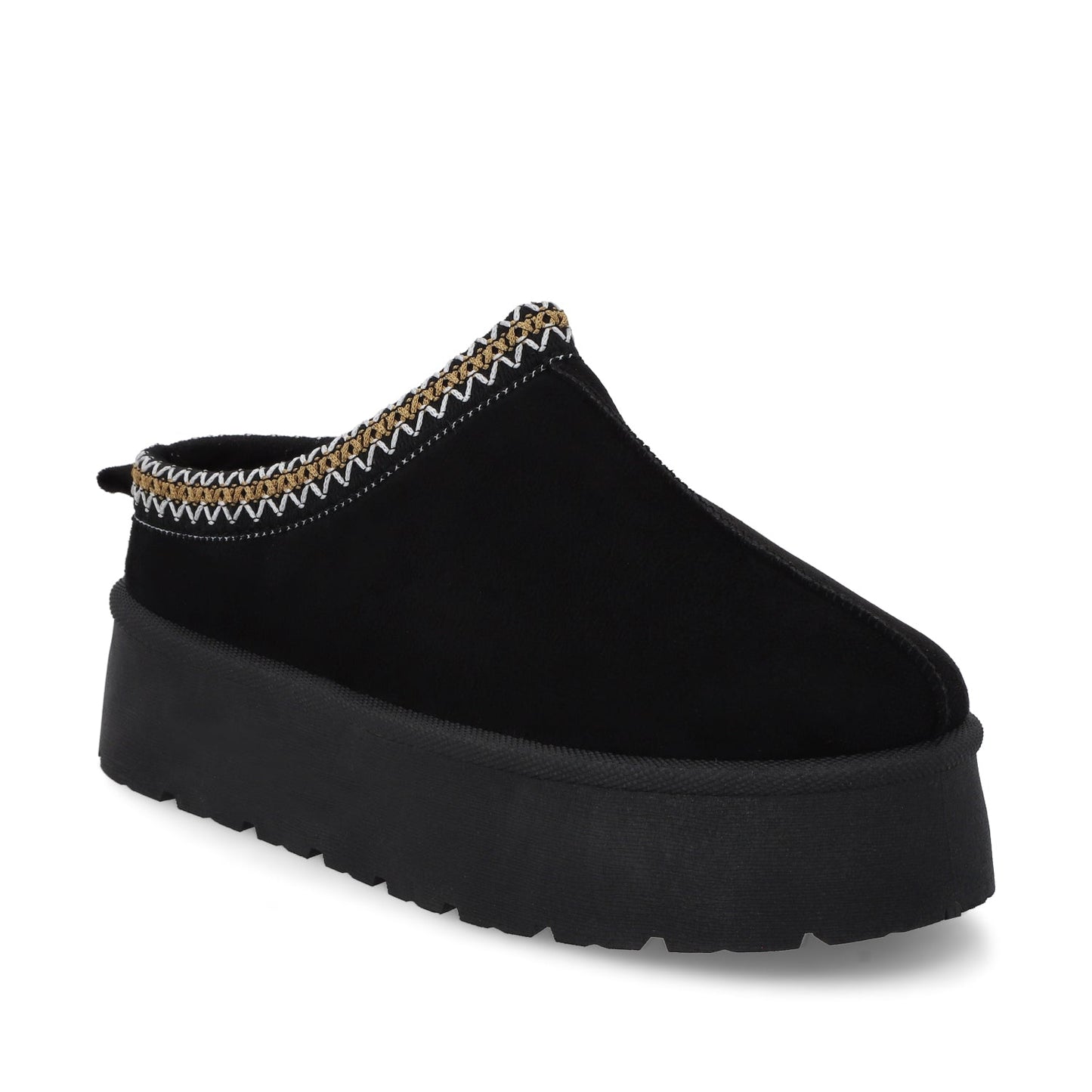 Pantufla Plataforma Negra Mujer 48112