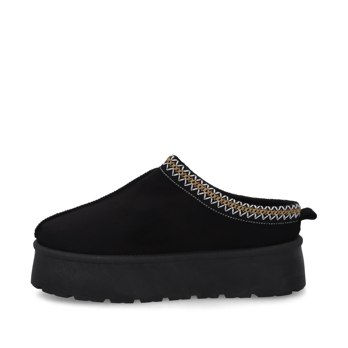 Pantufla Plataforma Negra Mujer 48112