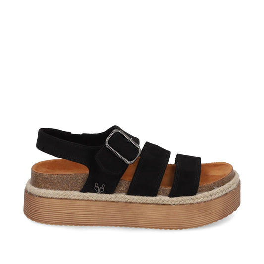 Sandalia Negra Mujer 45862