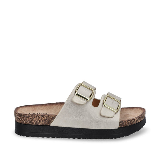 Sandalia Plana Dorada Mujer 12062