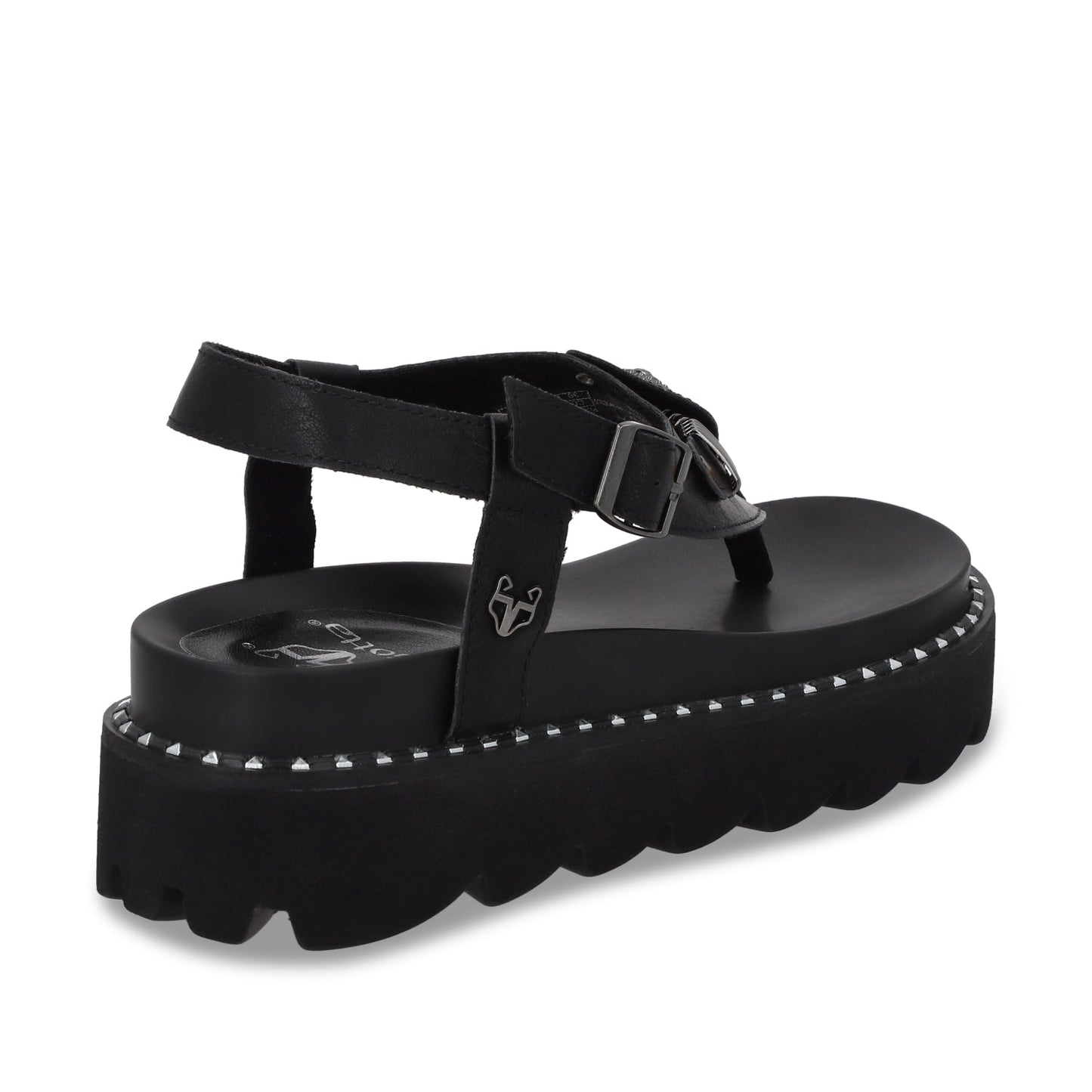 Sandalia Plana Negra Mujer 1573F