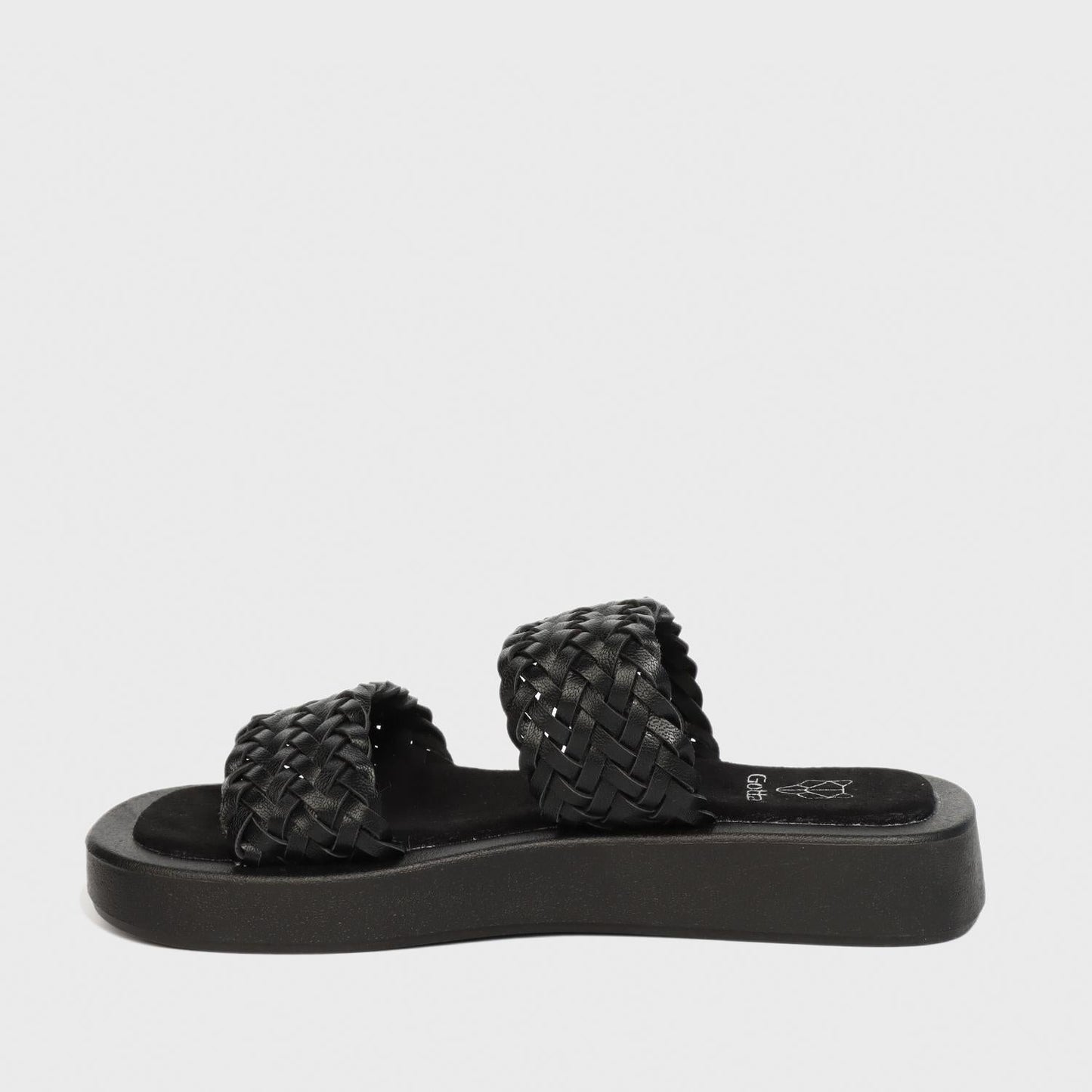 Sandalia Plana Negra Mujer 23290