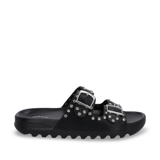 Sandalia Plana Negra Mujer 52060