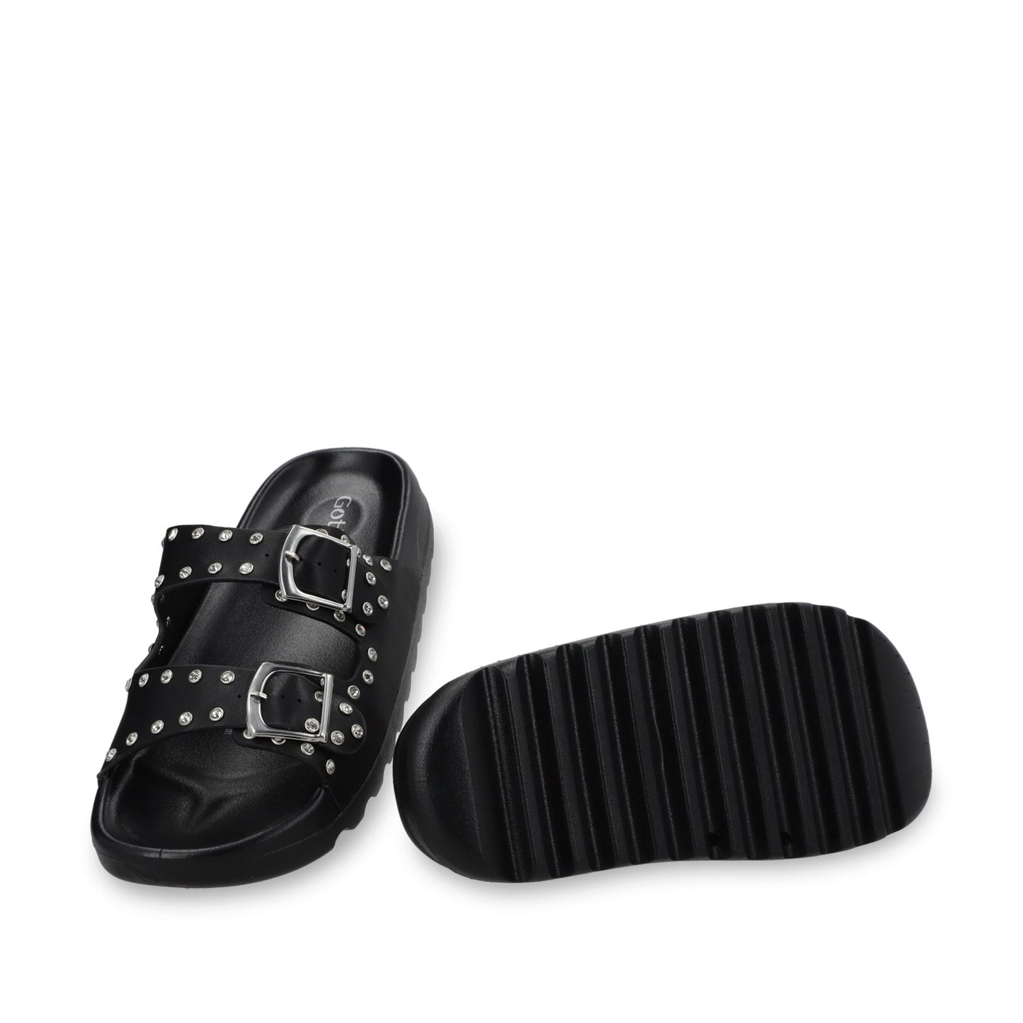 Sandalia Plana Negra Mujer 52060