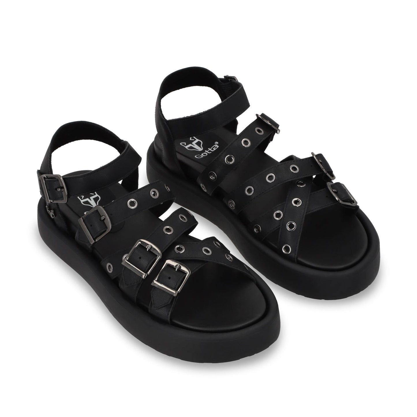 Sandalia Plana Negra Mujer 55950 - Gotta Mexico