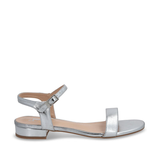 Sandalia Plana Plateada Mujer 55201