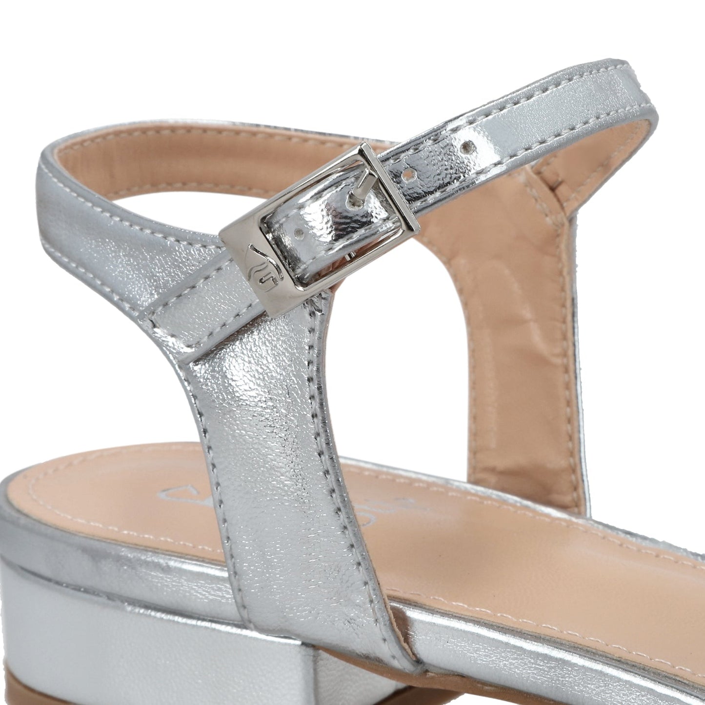 Sandalia Plana Plateada Mujer 55201
