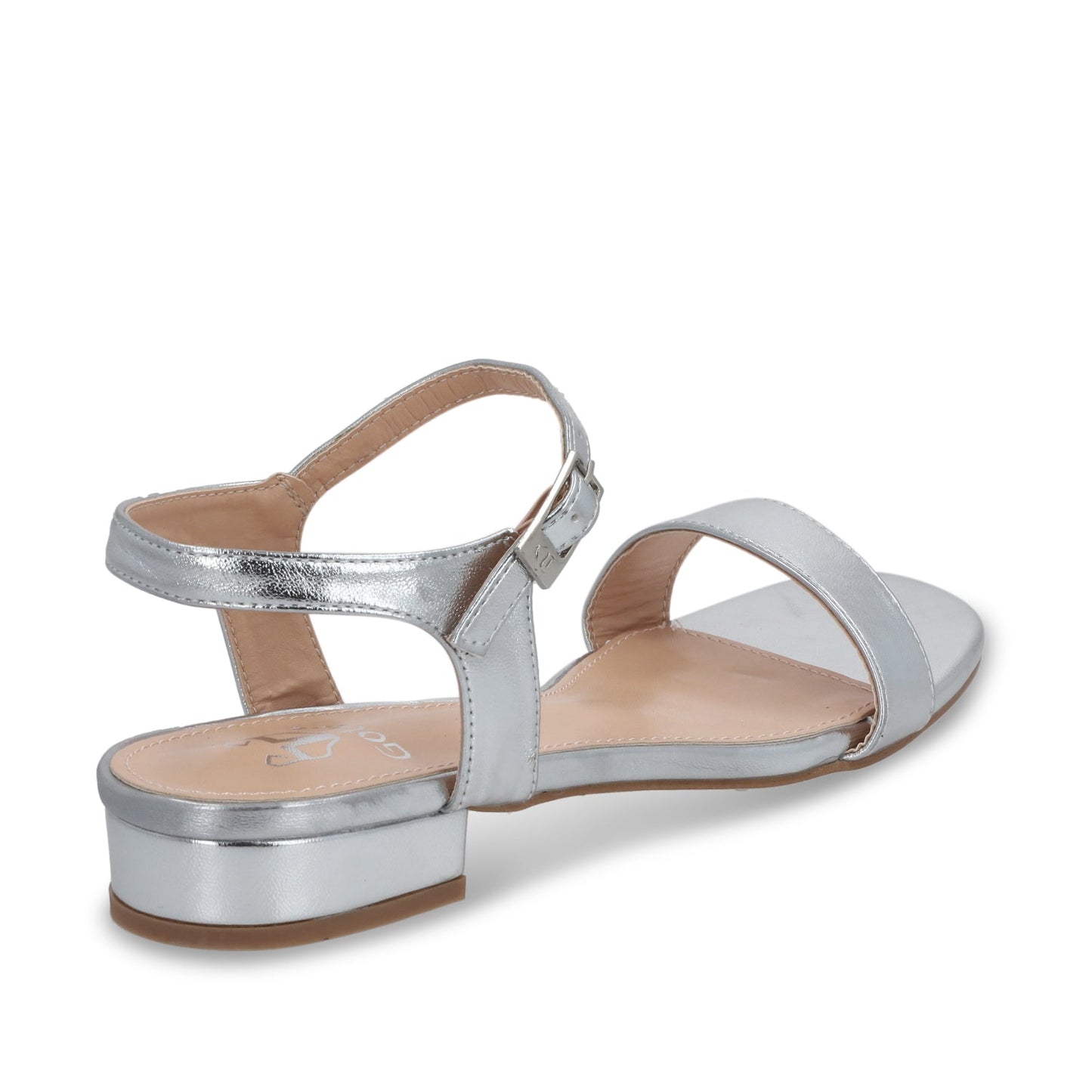 Sandalia Plana Plateada Mujer 55201