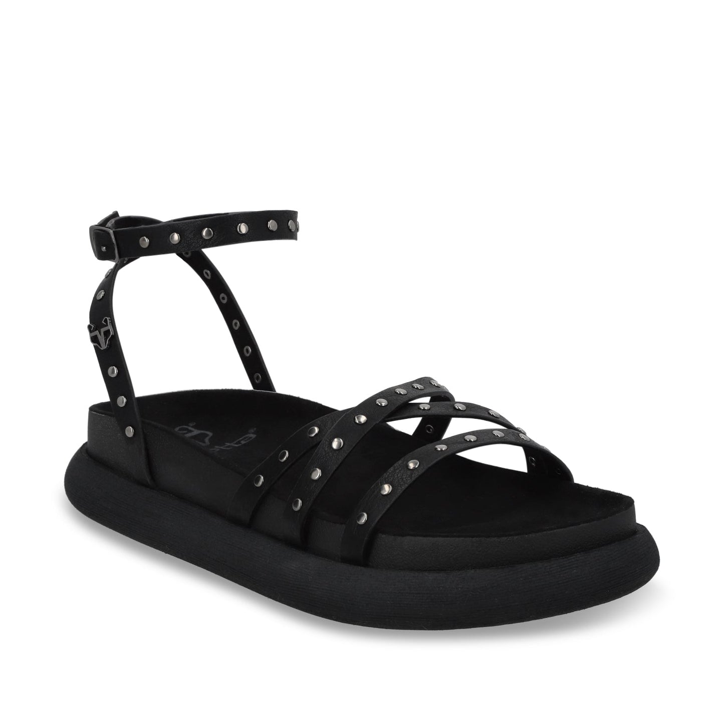 Sandalia Plano Negro Mujer 53703