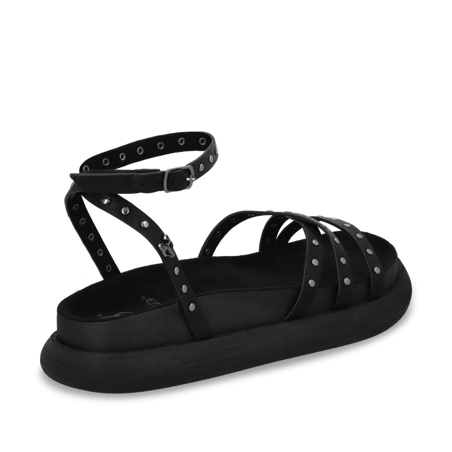 Sandalia Plano Negro Mujer 53703