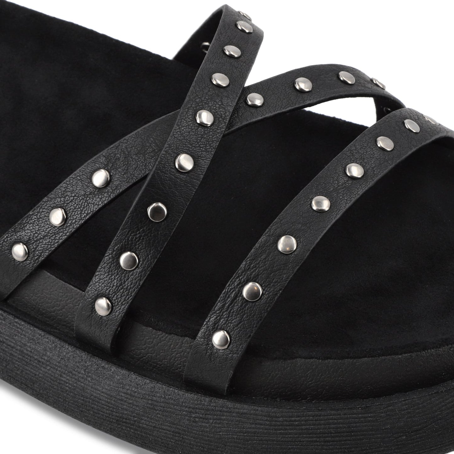 Sandalia Plano Negro Mujer 53703