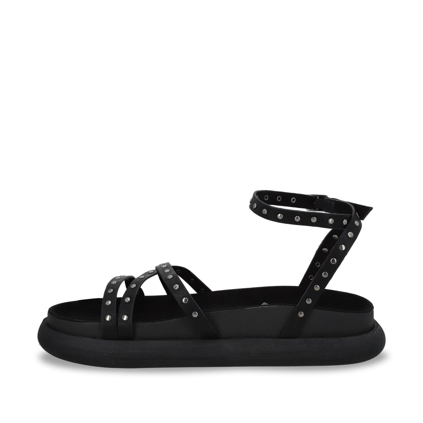 Sandalia Plano Negro Mujer 53703