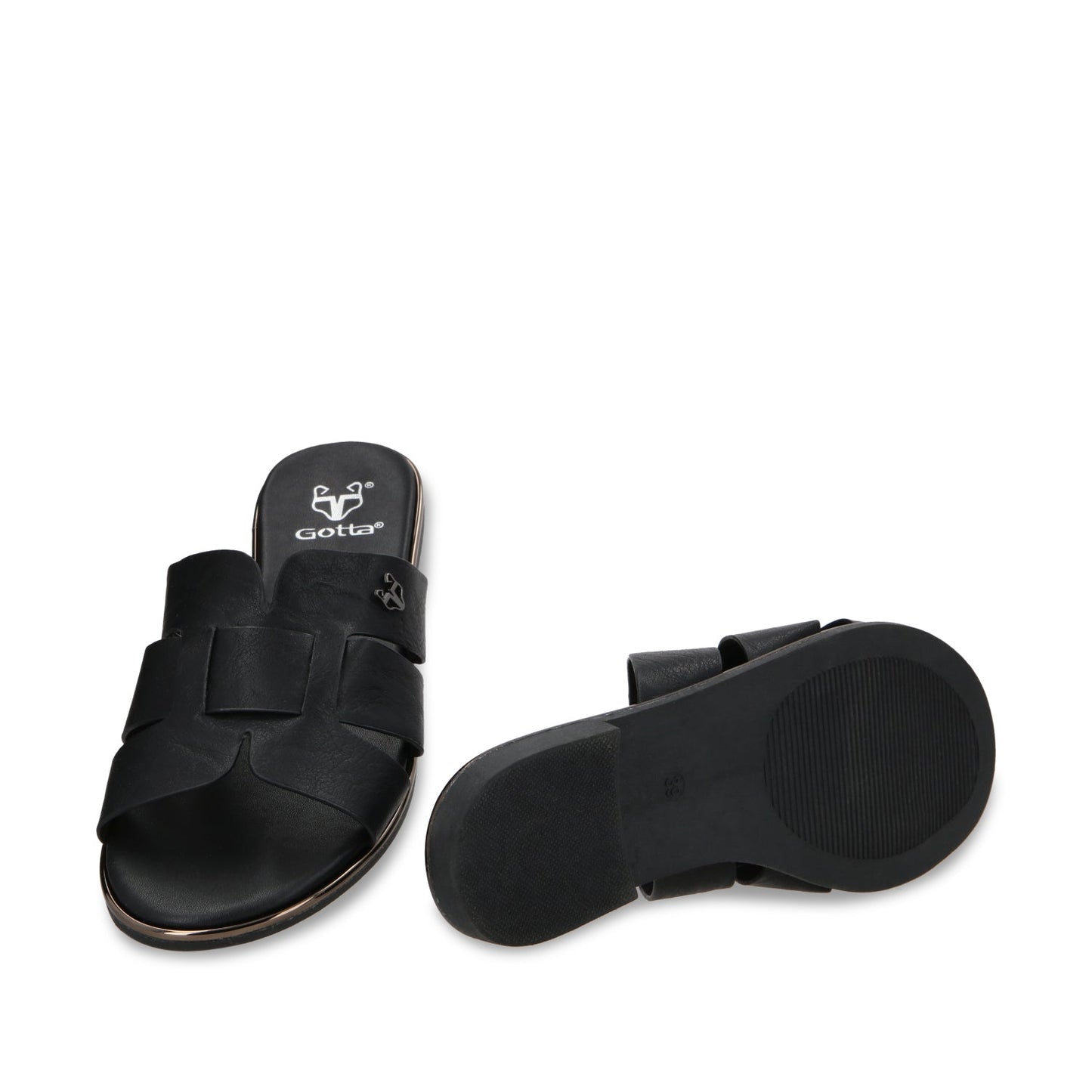 Sandalia Plano Negro Mujer 55210 - Gotta Mexico