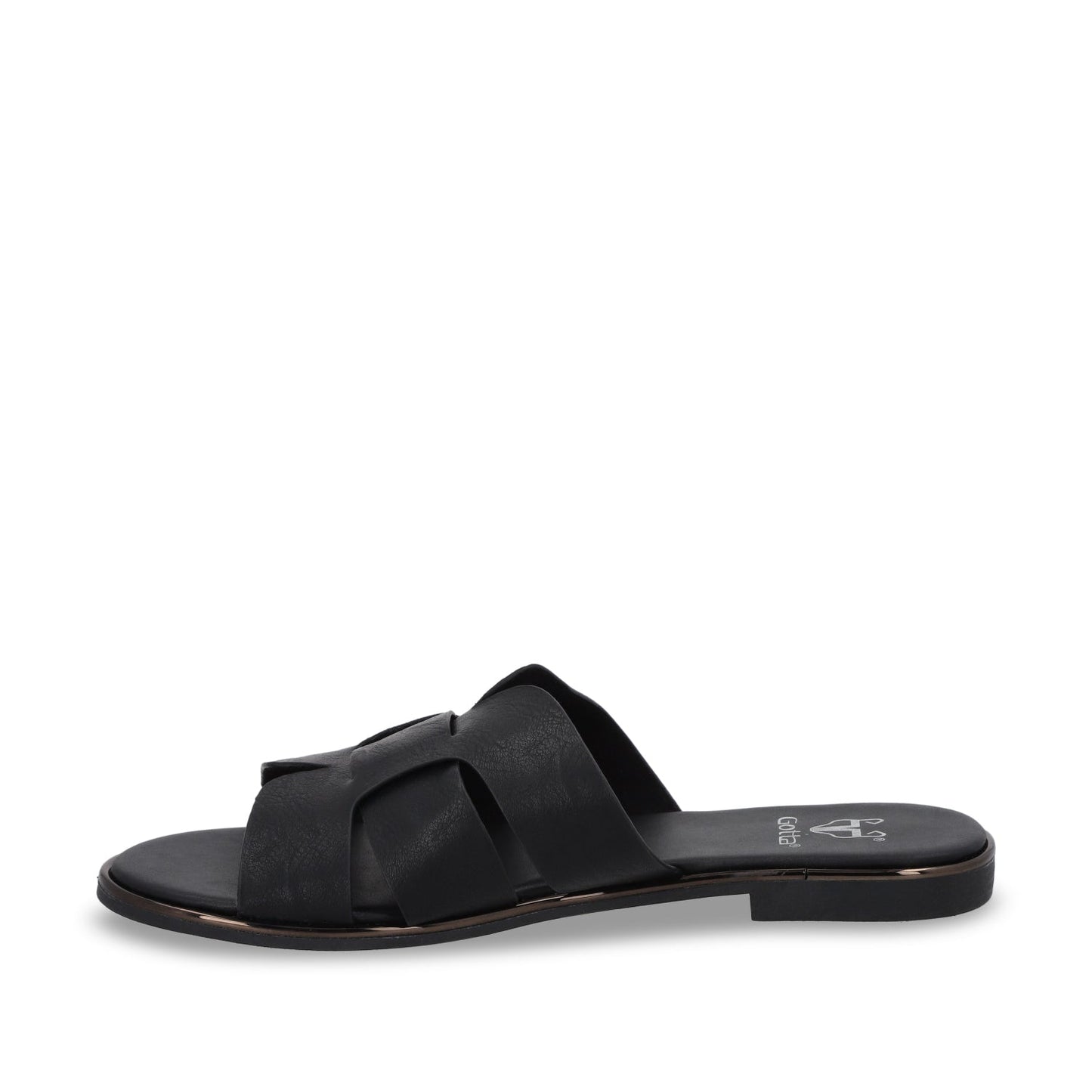 Sandalia Plano Negro Mujer 55210 - Gotta Mexico