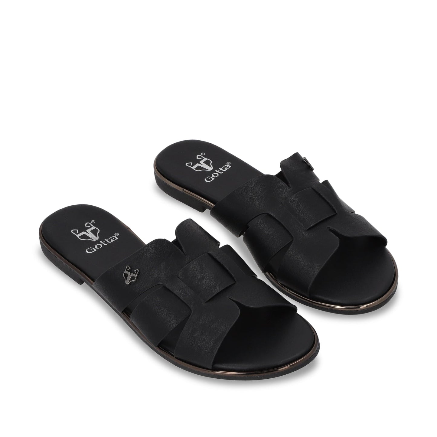 Sandalia Plano Negro Mujer 55210 - Gotta Mexico