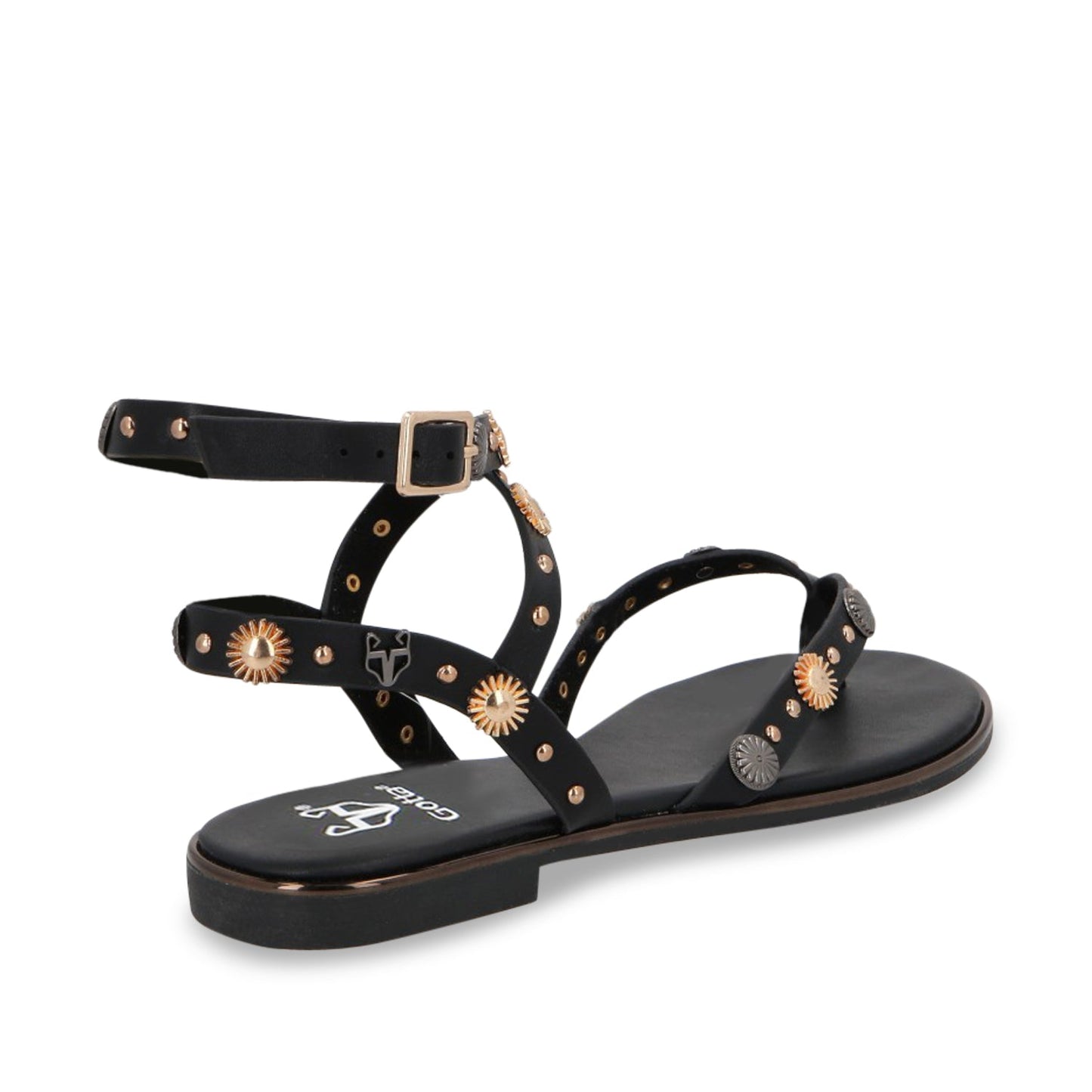 Sandalia Plano Negro Mujer 55211 - Gotta Mexico