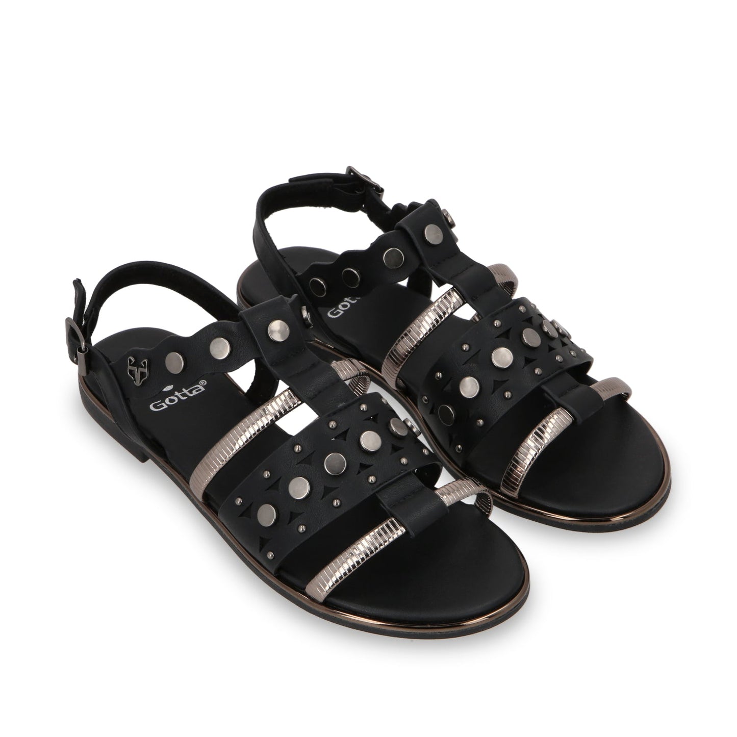 Sandalia Plano Negro Mujer 55212 - Gotta Mexico