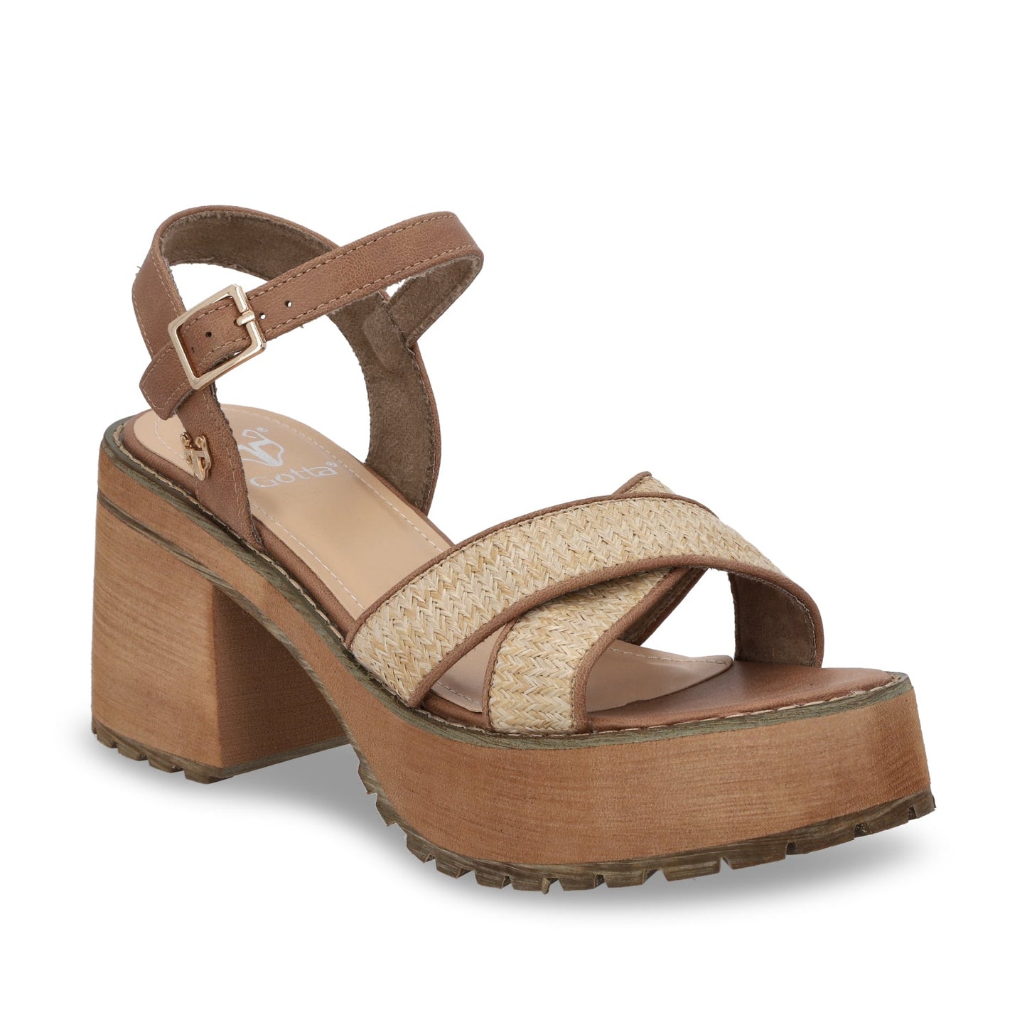 Sandalia Plataforma Beige Mujer 25796