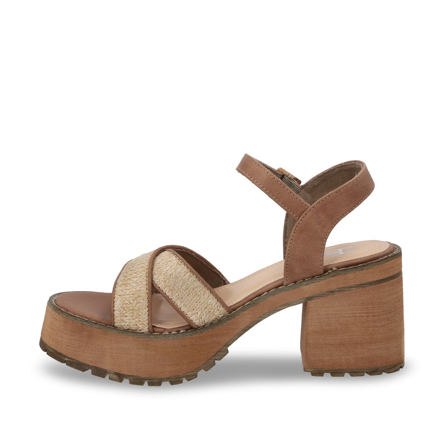 Sandalia Plataforma Beige Mujer 25796