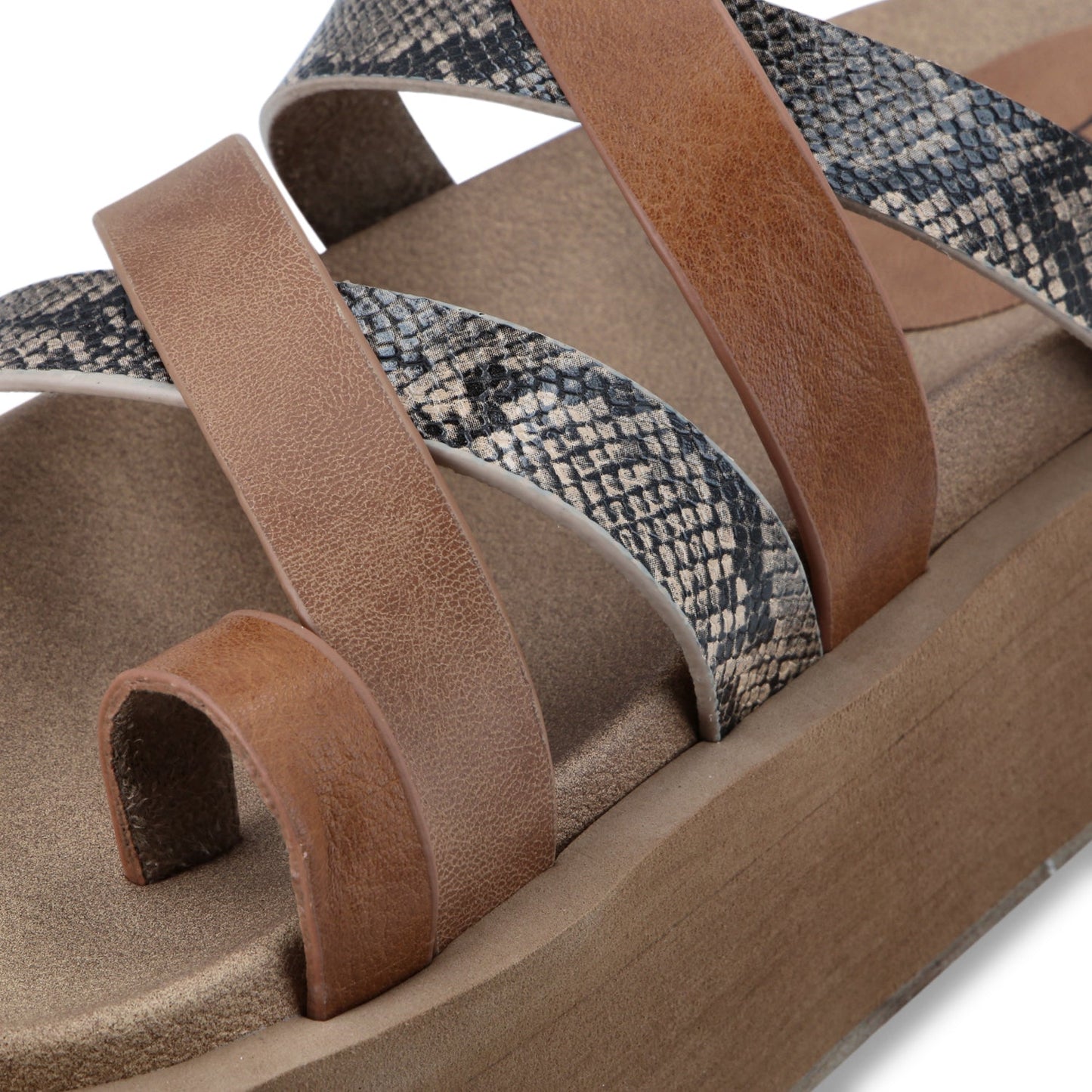 Sandalia Plataforma Beige Mujer 55940