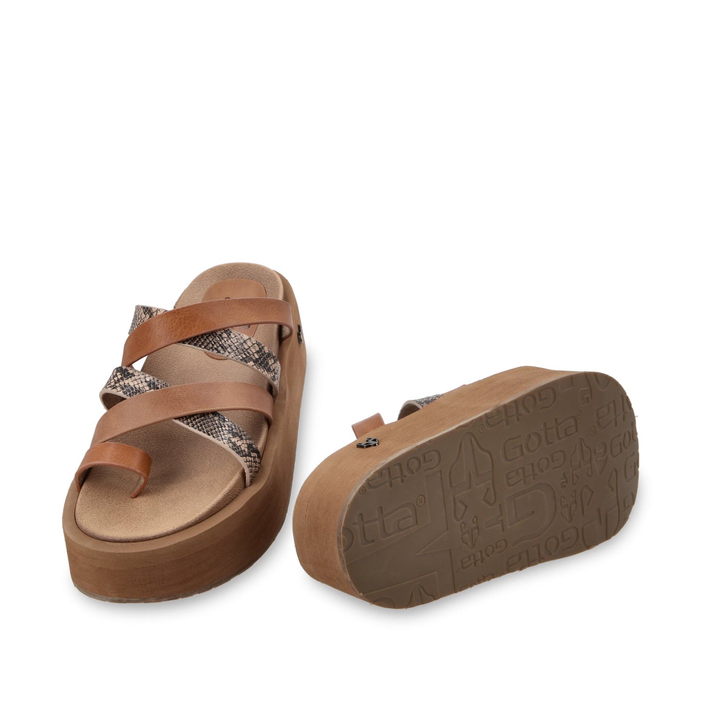Sandalia Plataforma Beige Mujer 55940