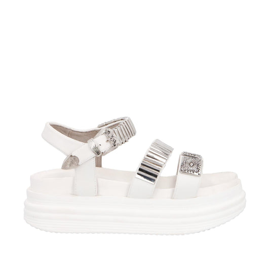 Sandalia Plataforma Blanca Mujer 15710