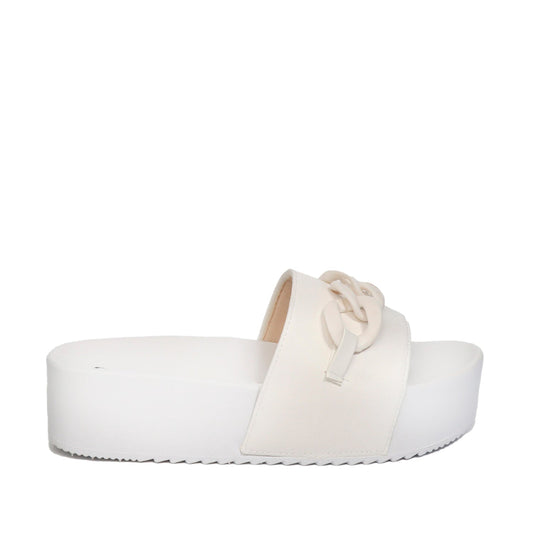 Sandalia Plataforma Blanca Mujer 22090