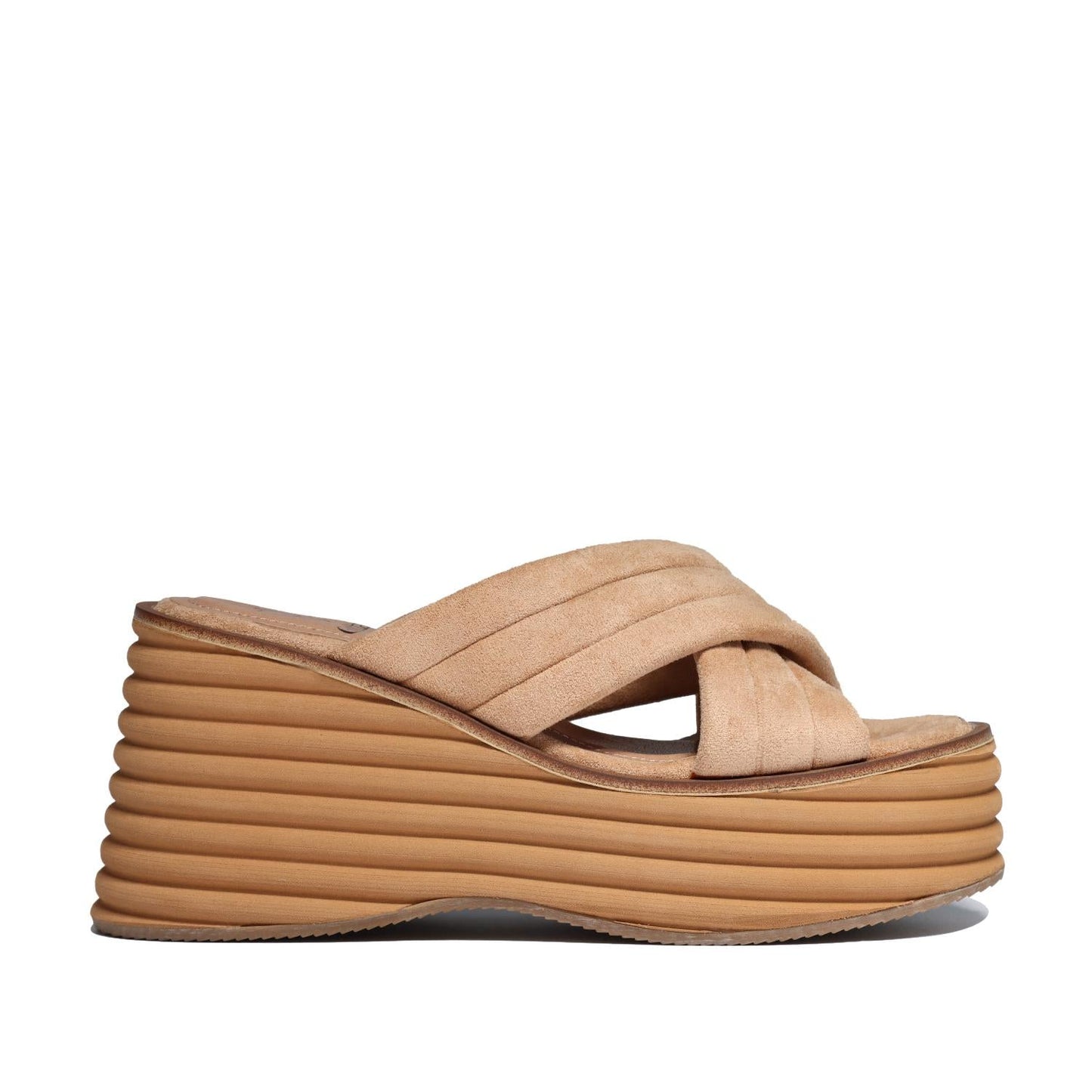 Sandalia Plataforma Camel Mujer 25211