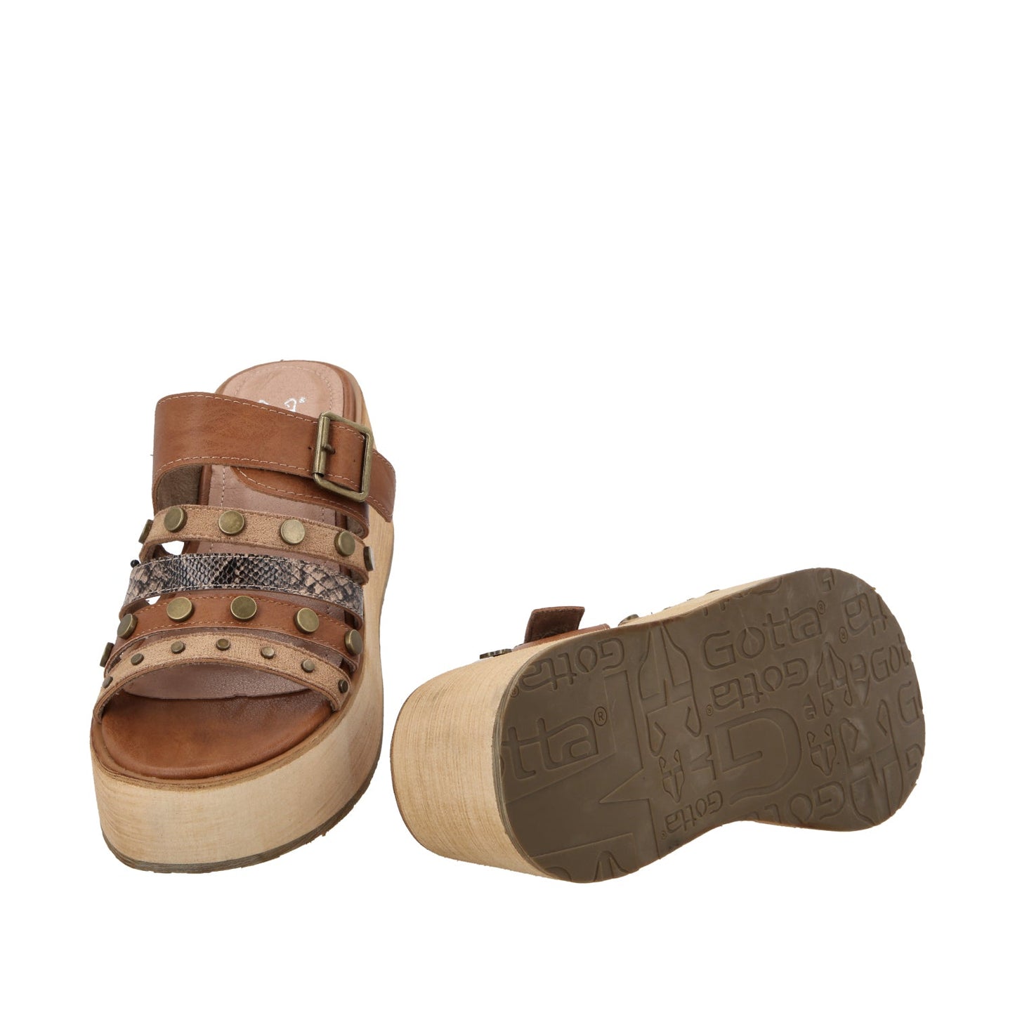 Sandalia Plataforma Camel Mujer 45841