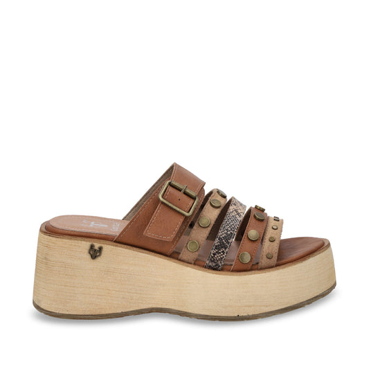 Sandalia Plataforma Camel Mujer 45841