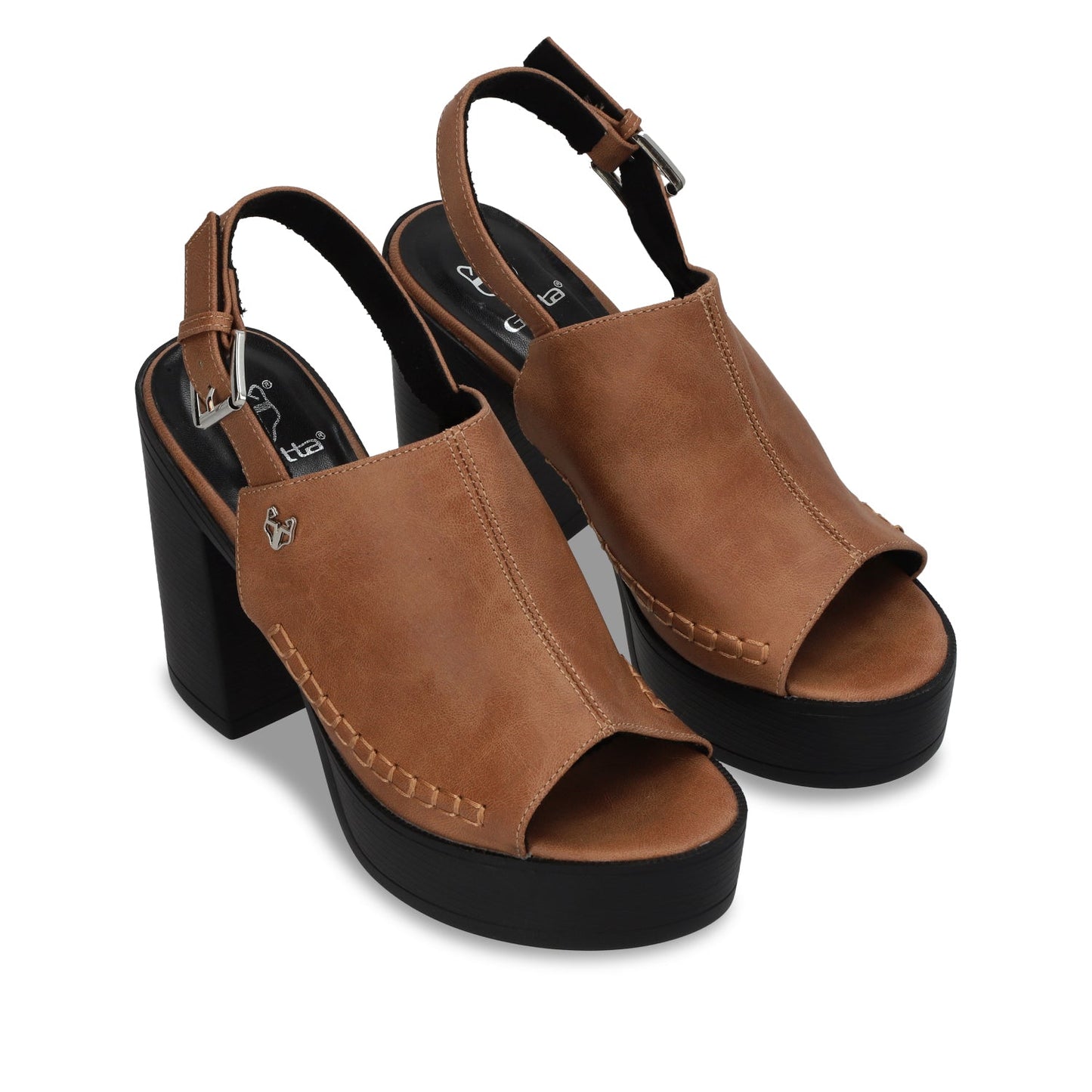 Sandalia Plataforma Camel Mujer 45962