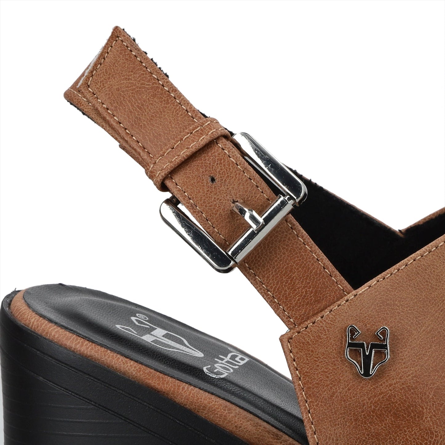 Sandalia Plataforma Camel Mujer 45962