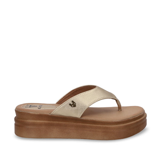 Sandalia Plataforma Dorada Mujer 43011